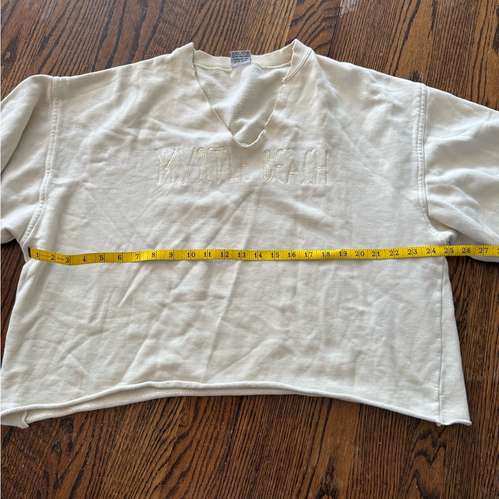 Pale Yellow Myrtle Beach Oversized Crop Sweatshirt - Picture 3 of 5